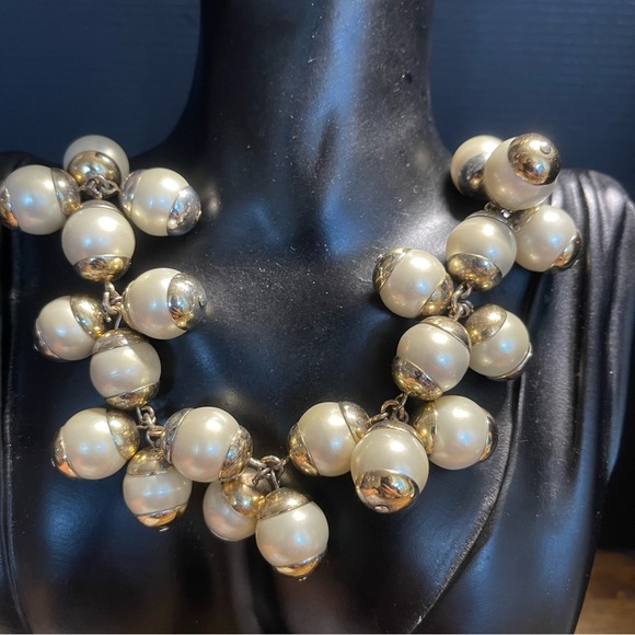 J. Crew Jewelry - Faux pearl two tone j crew statement necklace